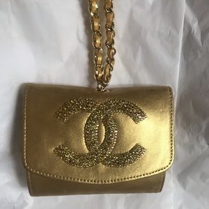 Authentic Gold Chanel Micro Mini Bag
